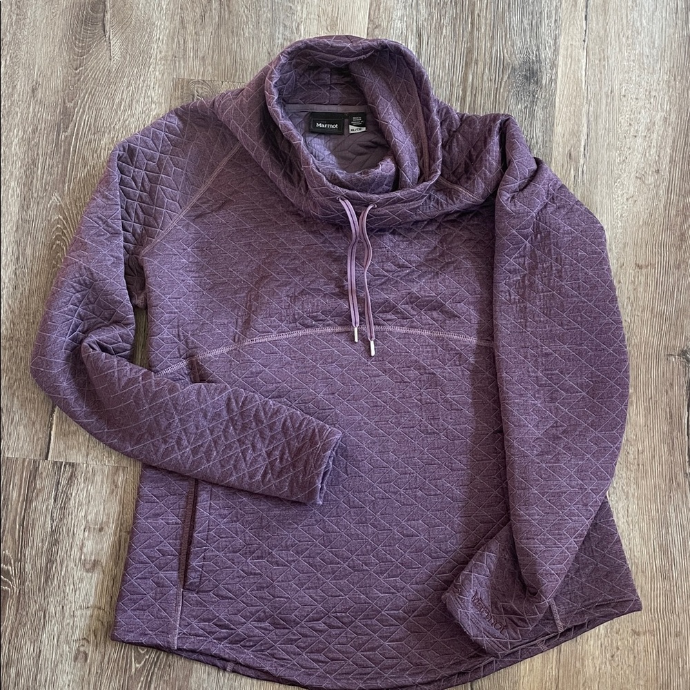 Marmot Sweatshirt Annie Pullover Sweatshirt Women XL Purple Quilted Sweatshirt - Picture 6 of 6